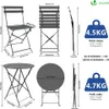VOUNOT® Metall Bistroset 3-teilig, klappbarer Bistrotisch Produktbild-Vorschau 4