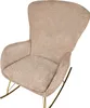 BELIANI Schaukelsessel Sandbeige Bouclé Stoff mit Armlehnen Produktbild-Vorschau 8