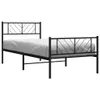 Bettgestell mit Kopf- und Fußteil Metall Schwarz 75x190 cm Produktbild-Vorschau 1