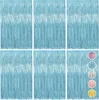 Minicee Lametta Vorhang Blau 6 Stück 1×2 m Party Dekoration Produktbild-Vorschau 1