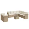 Gartenmöbel-Set modular, Poly Rattan Beige, 10-teilig mit Produktbild-Vorschau 1