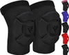 A pair of black knee pads are shown in the foreground, with smaller versions of the knee pads in various colors displayed on the right side of the image. Produktbild-Vorschau