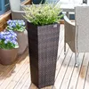 Set de 3 pots de fleurs polyrotin brun cache-pot pot Voir les images du produit 2