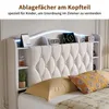 UnboxG Polsterbett 160x200 cm Beige mit LED & Stauraum, Produktbild-Vorschau 6