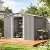 Outsunny Gerätehaus Geräteschuppen Gartenhaus Grau 277 x Produktbild-Vorschau 2