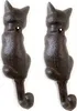 2 x Haken Katze aus Gusseisen H 17 cm - Garderobenhaken Produktbild-Vorschau 1