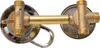 A close-up, top-down view of a brass shower diverter valve with chrome accents, isolated on a white background. Produktbild-Vorschau