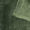 A close-up view of a folded olive green blanket, showing the texture of the fabric. Produktbild-Vorschau