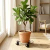 Vilde | Sottovaso con ruote in metallo nero 30 cm - Base Anteprima dell’immagine prodotto 6