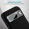 Close-up of a smartphone camera lens protector on a black phone case. Produktbild-Vorschau