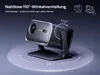 A projector on a stand, with graphics indicating its adjustable angle and rotation. Produktbild-Vorschau