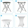 Faziango 5er Set Stehtischhusse Stretch Weiß – Elastische Produktbild-Vorschau 5