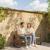 Outsunny Gartenbank 2-Sitzer Wetterfest Holzbank mit Produktbild-Vorschau 8