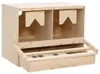 vidaXL Legenest für Hühner 2 Fächer 63x40x45 cm Massivholz Produktbild-Vorschau 2