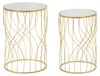 Mauro Ferretti Beistelltisch Ligne 2er Set Gold 38x55 33x50 Produktbild-Vorschau 1