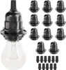 greate 12x E27 Fassung schwarz - Lampenfassung E27 schwarz Produktbild-Vorschau 1