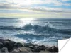 MuchoWow® Poster Meer - Steine - Sonne 120x90 cm - Wandbild Produktbild-Vorschau 1