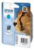 Packaging for an Epson T0712 cyan ink cartridge, featuring a cheetah image. Produktbild-Vorschau