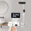 A modern bathroom scene featuring a white shower system with a digital temperature display. Náhled obrázku produktu