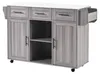 A gray kitchen island with a white countertop and drawers, shown against a white background. Anteprima dell’immagine prodotto