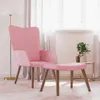 Relaxsessel mit Hocker Rosa Samt Produktbild-Vorschau 2