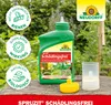 A bottle of Neudorff Spruzit Schädlingsfrei pesticide is shown outdoors on a wooden surface, with greenery in the background. Produktbild-Vorschau