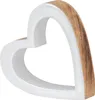 Herz Holz 15x15cm Mango Weiß Natur Braun Tischdeko Deko Produktbild-Vorschau 1
