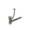 A sink drain assembly with a flexible hose and a gold-colored strainer. Produktbild-Vorschau