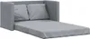 A grey sofa bed is shown in an extended position against a white background. Produktbild-Vorschau