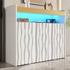 Merax Sideboard Schuhschrank mit LED, 3 Türen, Wellenfront Produktbild-Vorschau 1