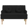 vidaXL Ławka z poduszką czarna 113x64,5x75,5 cm tkanina Podgląd zdjęcia produktu 4