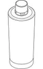 A line drawing of a cylindrical filter cartridge with a cap on top. Anteprima dell’immagine prodotto