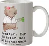 Mr. & Mrs. Panda Tasse Beamter Kaffeemeister - Grau Pastell Produktbild-Vorschau 1