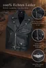 PAULGOS gilet in pelle biker cowl club waistcoat chopper Anteprima dell’immagine prodotto 5