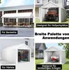 Collage of four images showing different uses of a white tent garage. Náhled obrázku produktu