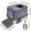 A diagram of a cat litter box with dimensions labeled. Náhľad obrázku produktu