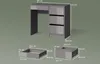 Tavolo da toeletta Livinity Imola Grigio con 4 cassetti, Anteprima dell’immagine prodotto 3