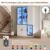 vitrine,Glasvitrine Glasschrank Vitrinenschrank mit LED Produktbild-Vorschau 5