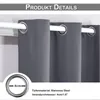 Close-up of a gray curtain with grommets, showing a measurement of the grommet's inner diameter. Produktbild-Vorschau