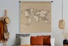 MuchoWow® Wandteppich Wandbehang Weltkarte - Braun - Weiß - Produktbild-Vorschau 5