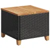 vidaXL Stolik ogrodowy czarny 45x45x37 cm polirattan drewno Podgląd zdjęcia produktu 1