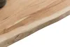 A close-up view of the natural wood grain and live edge of a table. Produktbild-Vorschau