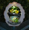 Solar Gartenfigur Welcome Baumstamm mit Vögeln Schild Figur Produktbild-Vorschau 8