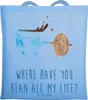 Mr. & Mrs. Panda Tote Bag Kaffee Bohne - Sky Blue - Produktbild-Vorschau 1