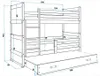 Kinderhochbett mit Zustellbett ohne Matratzen 80x190 FERGUS Produktbild-Vorschau 3