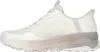 A side view of a single white and beige Skechers Slip-ins shoe against a white background. Produktbild-Vorschau