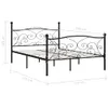 vidaXL Bettgestell mit Lattenrost Schwarz Metall 120 × 200 Produktbild-Vorschau 6