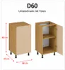Küchenunterschrank 60 cm Beige Matt - LOVO D60 grifflos Produktbild-Vorschau 2