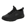 A black Skechers sneaker is shown against a white background. Voir les images du produit