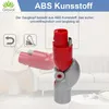 A product advertisement for a vacuum cleaner adapter, featuring the adapter prominently with illustrative icons and descriptive text against a blurred background of a modern living room. Voir les images du produit